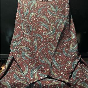 Paisley Print Skirt - Red and Blue